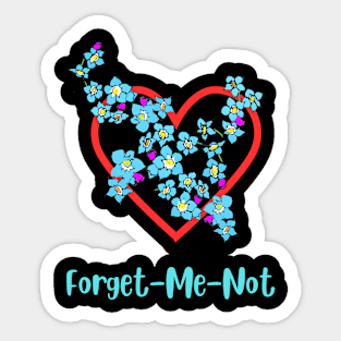 Forget-me-not flower heart romantic flower blossoming Sticker